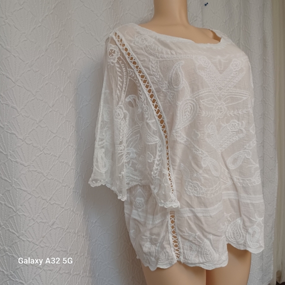 Coco + Carmen Women Size S/M White Lace Swim Cover-Up - Picture 8 of 17